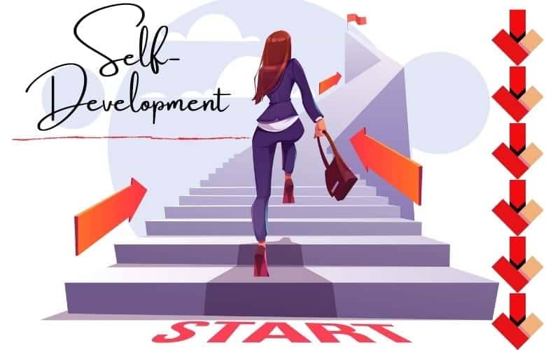 6 Reasons To Start Working On Self-Development Today_Lady running up the step indicating working towards self development